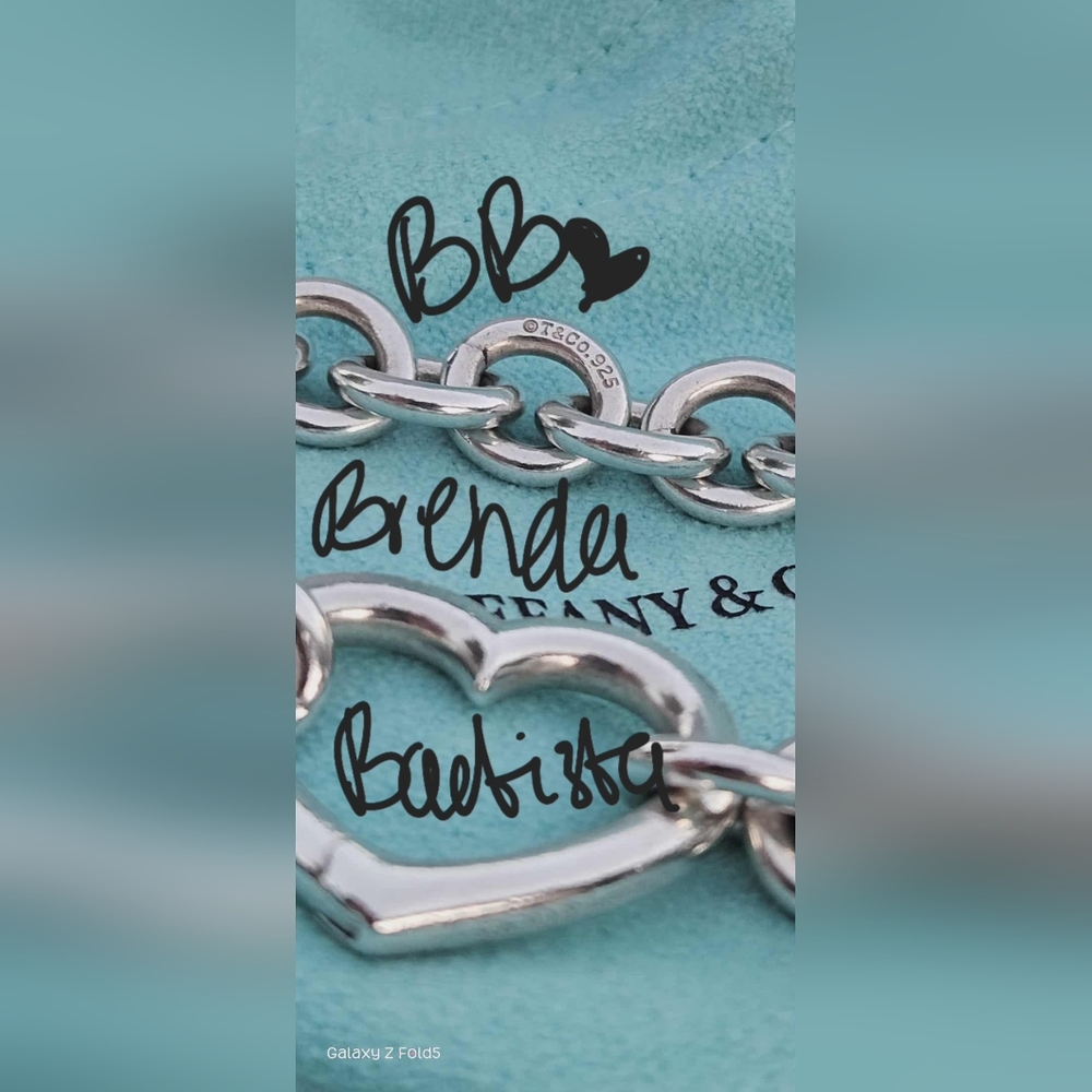 🎁✨️ BEST PRICE / Tiffany & Co. Open Heart Clasping Choker Necklace 925 - Picture 2 of 4